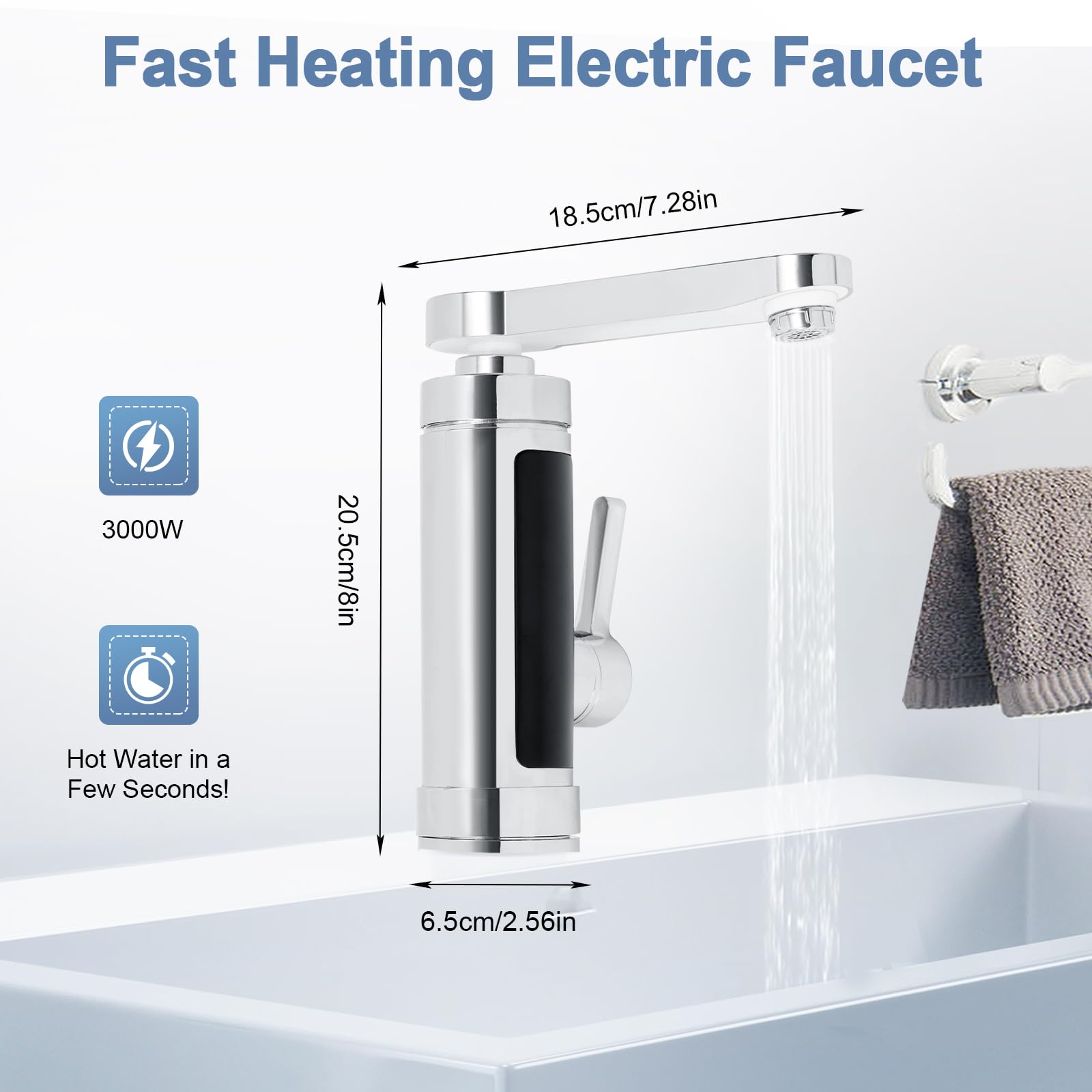 TiryyDrela Rubinetto Elettrico Istantaneo 3000W Display