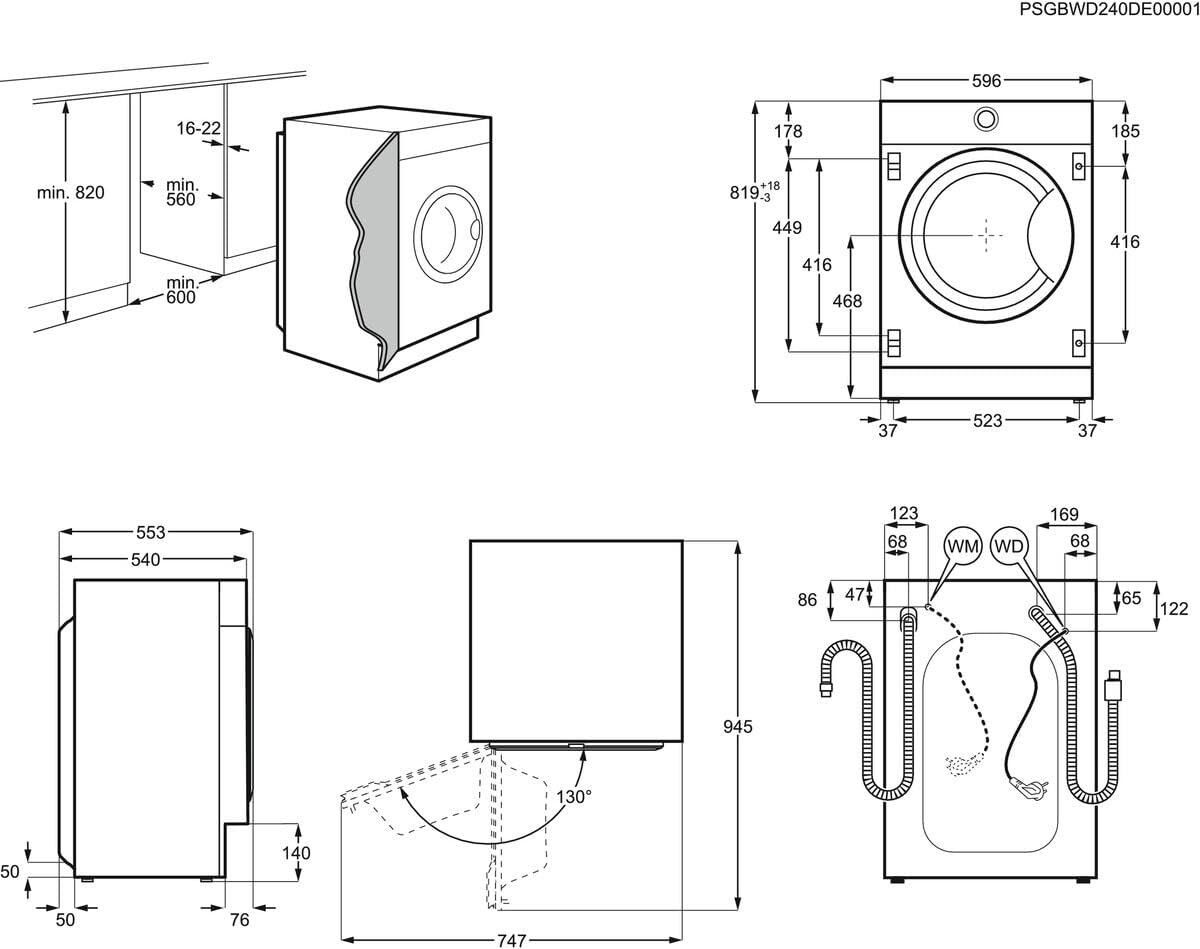 Electrolux PerfectCare 700 EW7W84BDBI Lavasciuga 8/4 kg