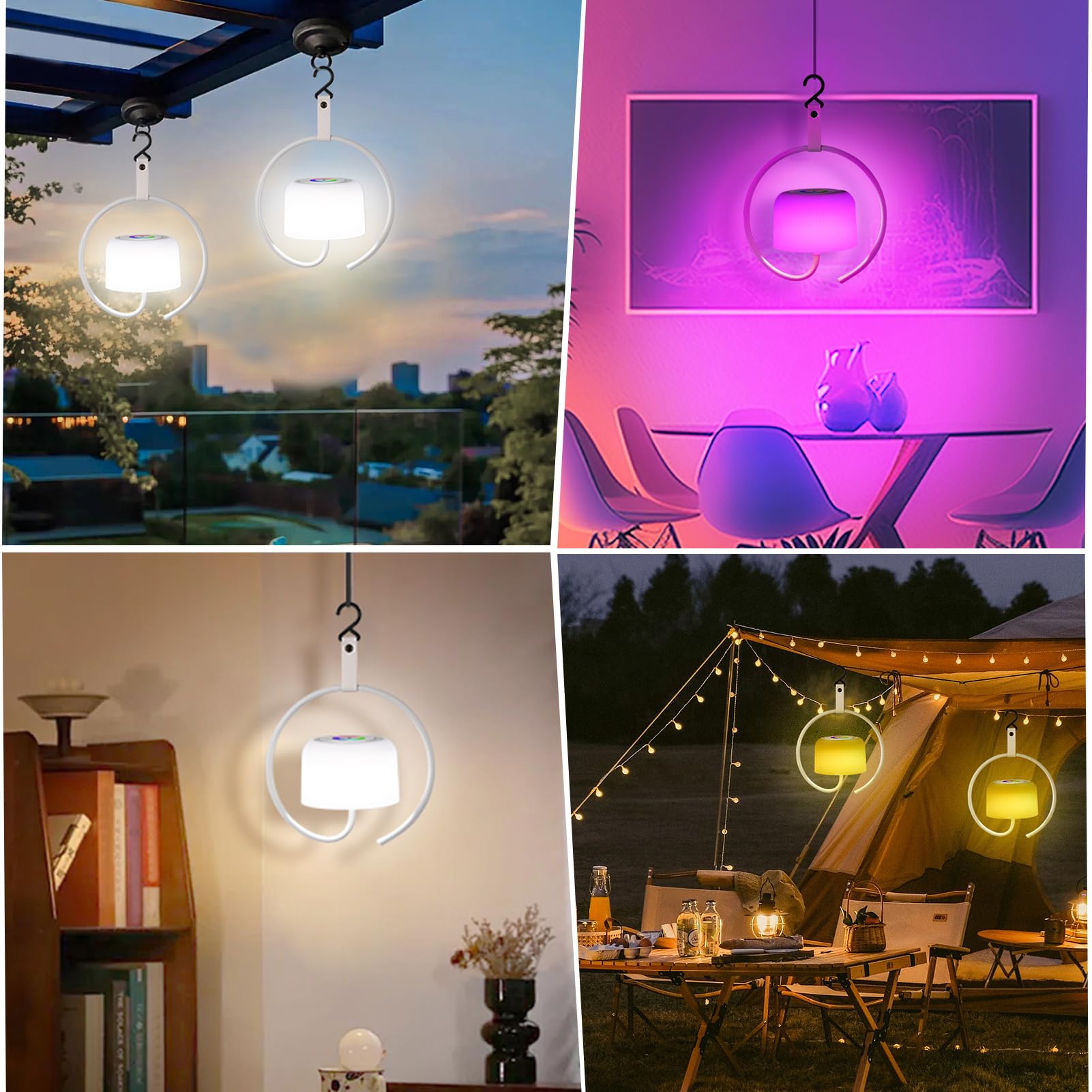 WOWDSGN 3 in 1 Lampada Tavolo LED Ricaricabile RGB IP54