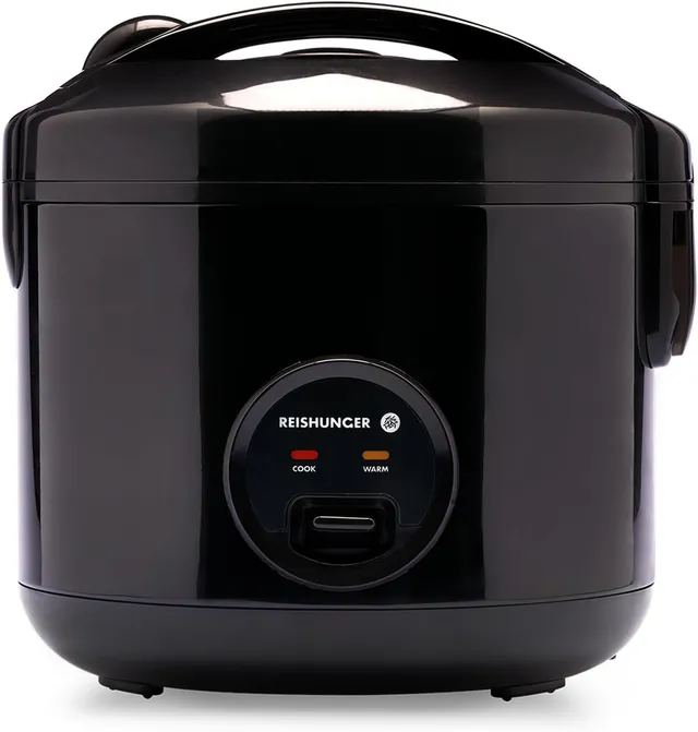Reishunger cuociriso elettrico 1,2 L nero con cestello vapore