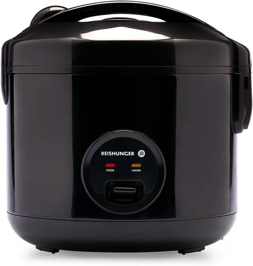 Reishunger cuociriso elettrico 1,2 L nero con cestello vapore