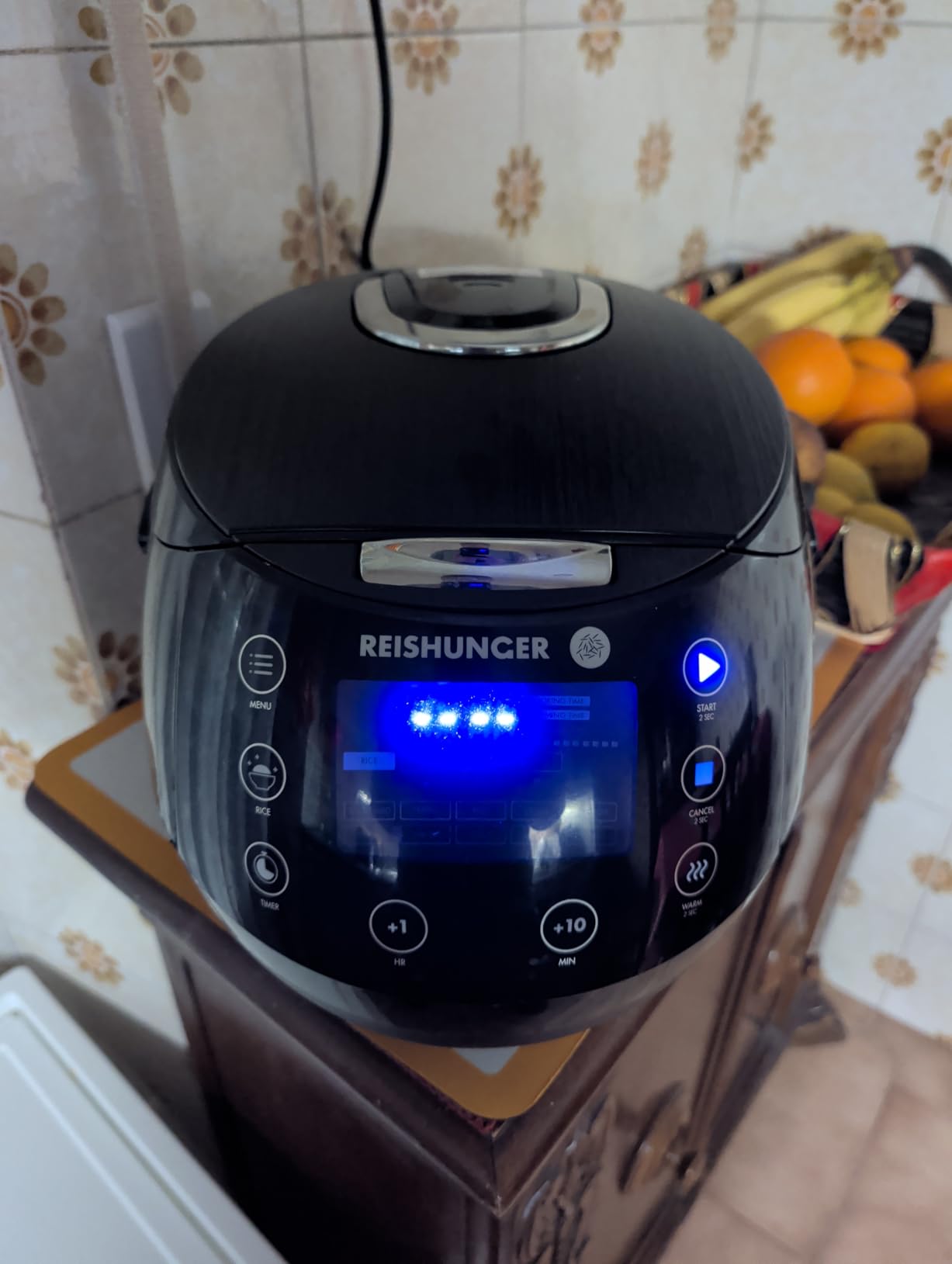 Reishunger Digitale Cuociriso 1,5 L Nero per 8 Persone
