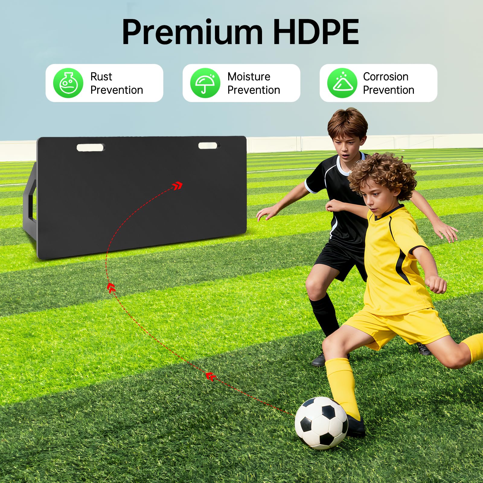 TiryyDrela Tavola Rimbalzo Calcio 100x40 cm Rebounder Nero