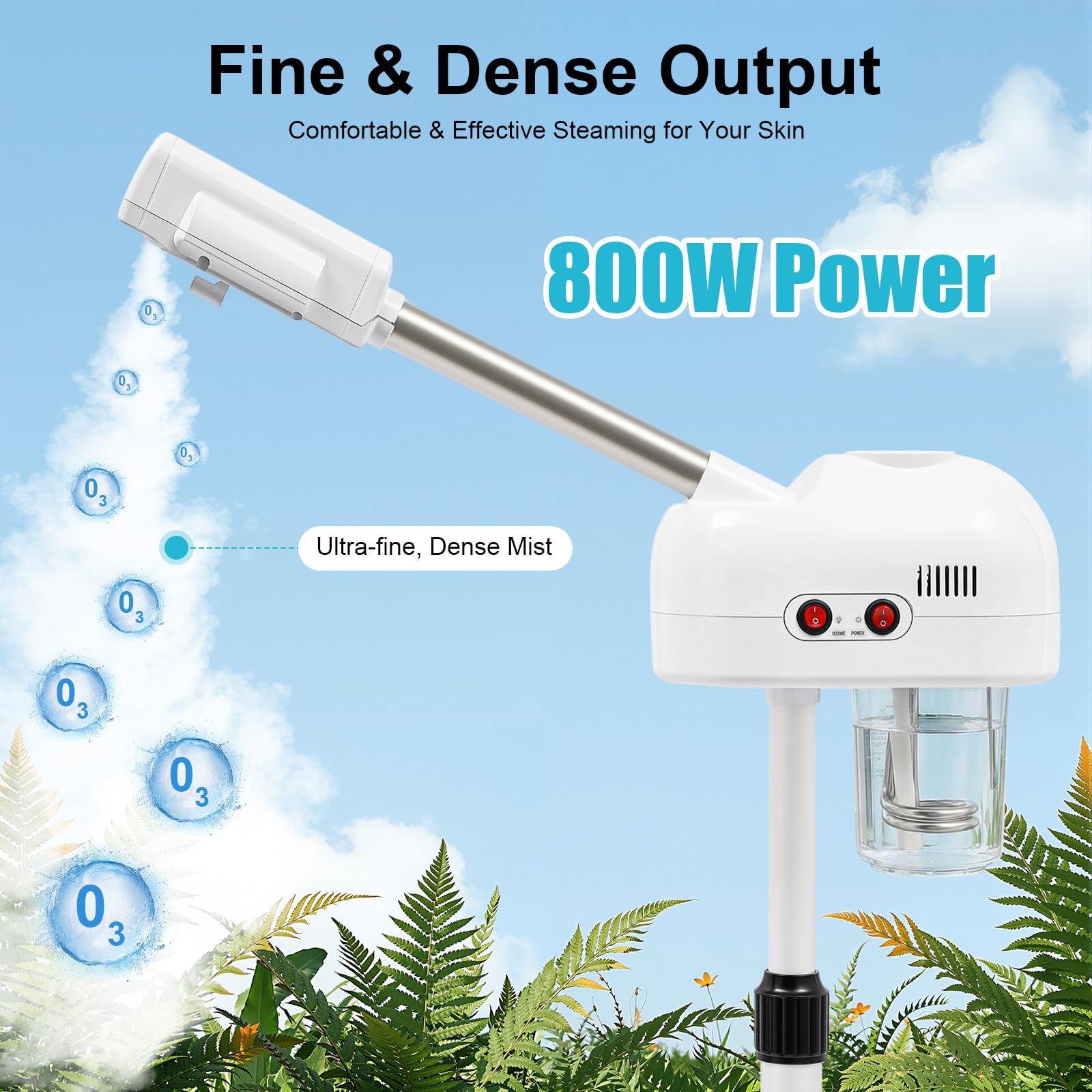 TiryyDrela Vaporizzatore Viso 800W Ozono Uso Casa 360°