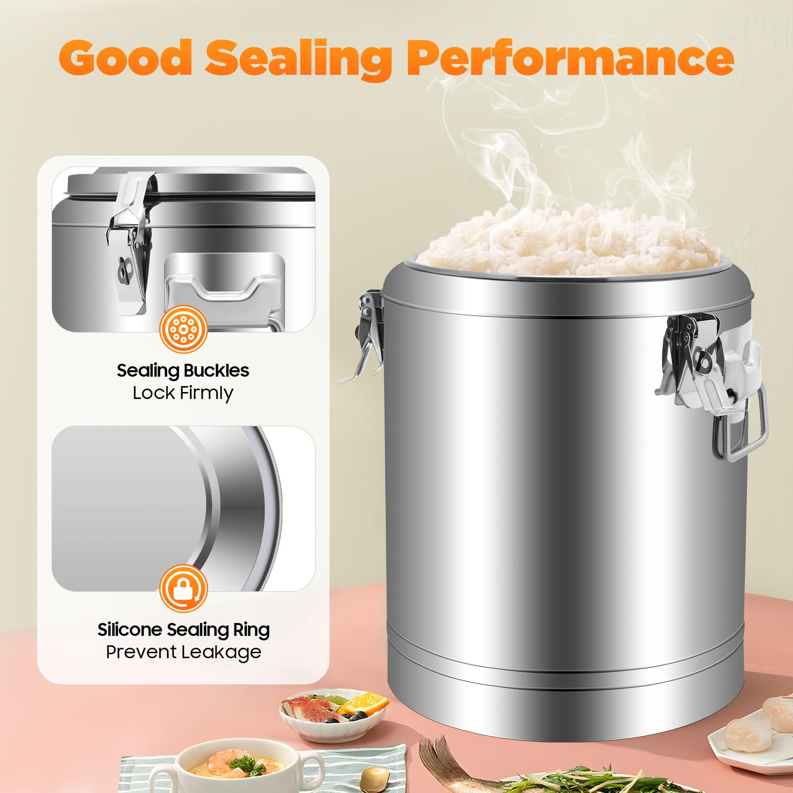 TiryyDrela contenitore termico inox 20L alimenti caldo