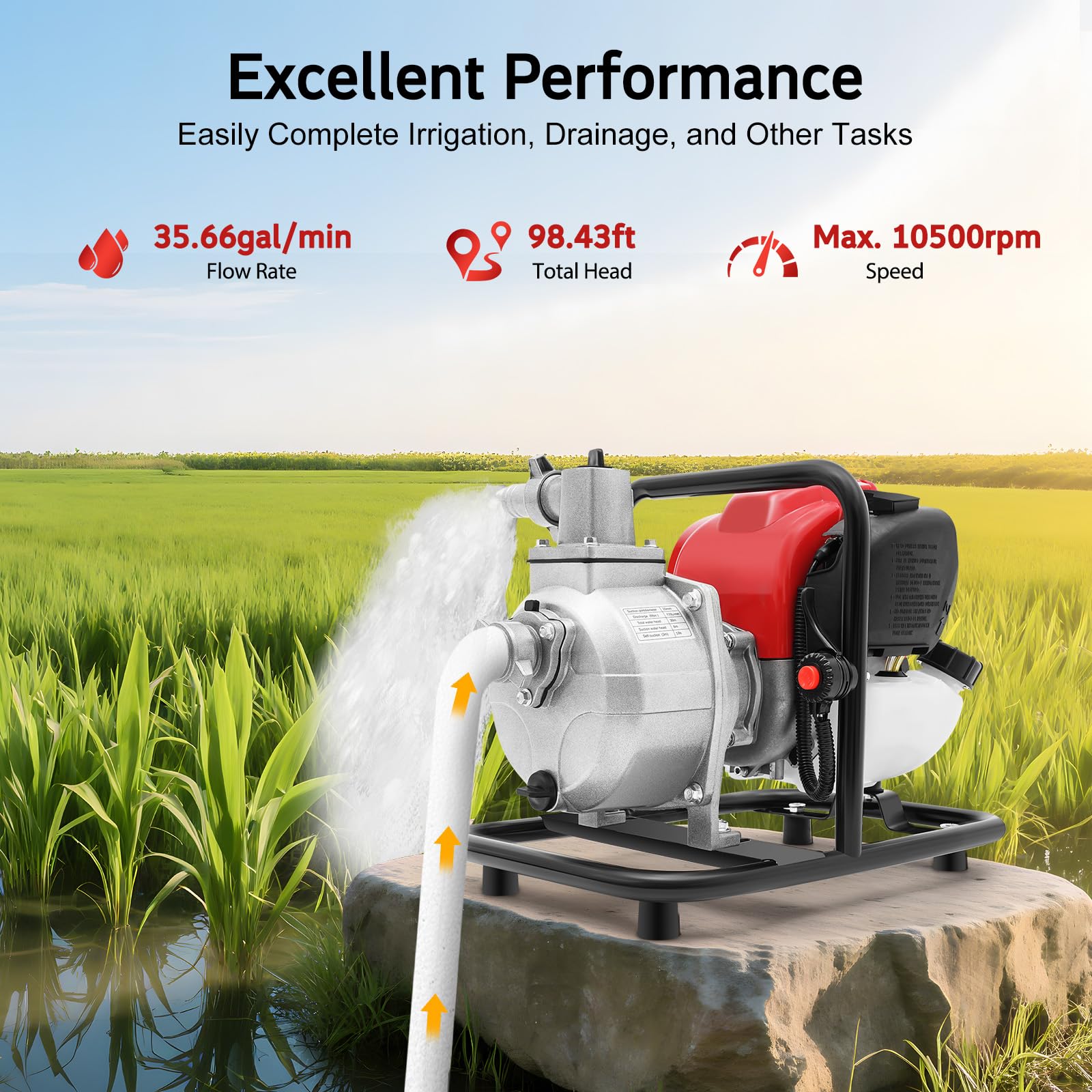 TiryyDrela Pompa Acqua Benzina 4T 1,2 kW 135 L/min