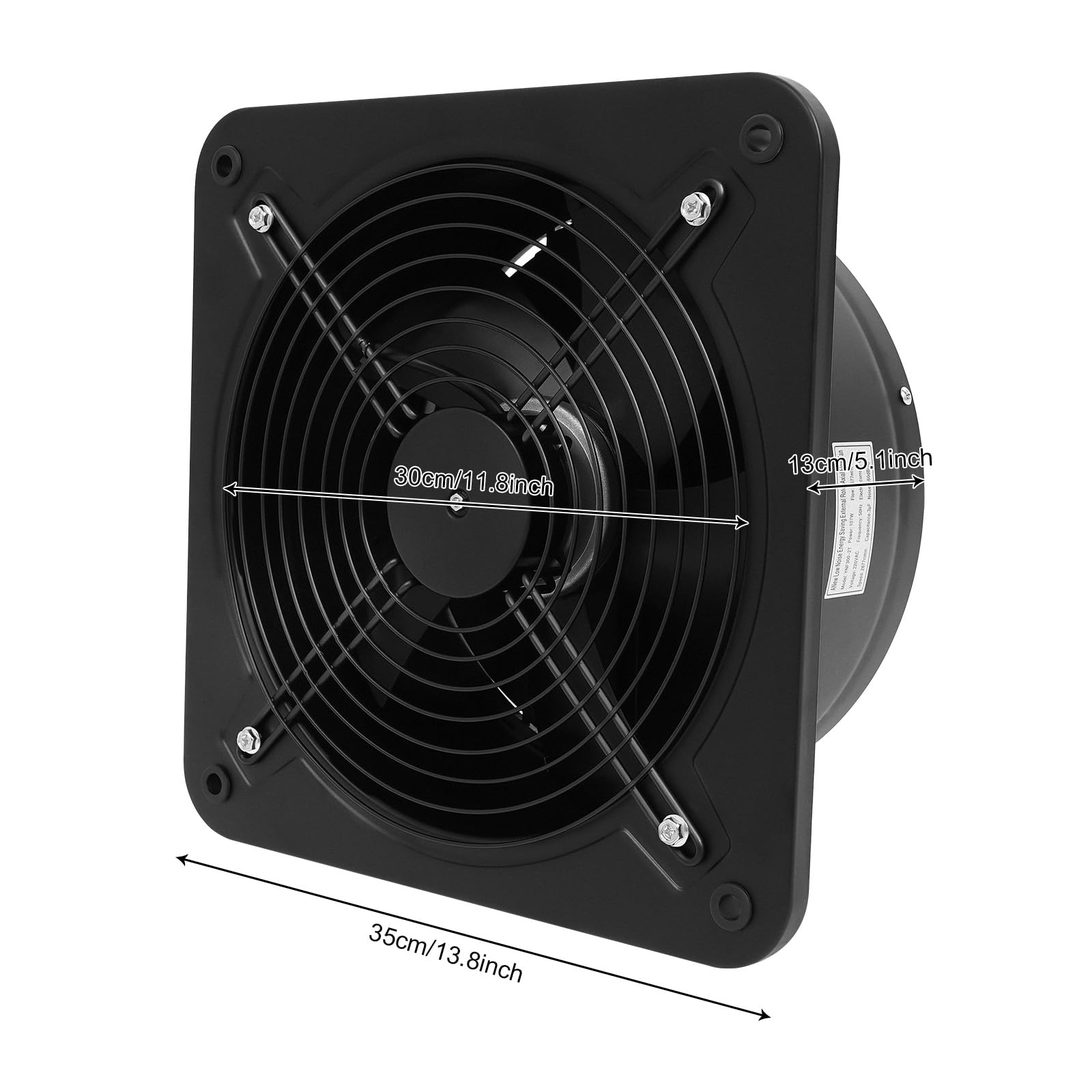 TiryyDrela Estrattore Aria 30 cm 2677 m3/h 107 W Silenzioso