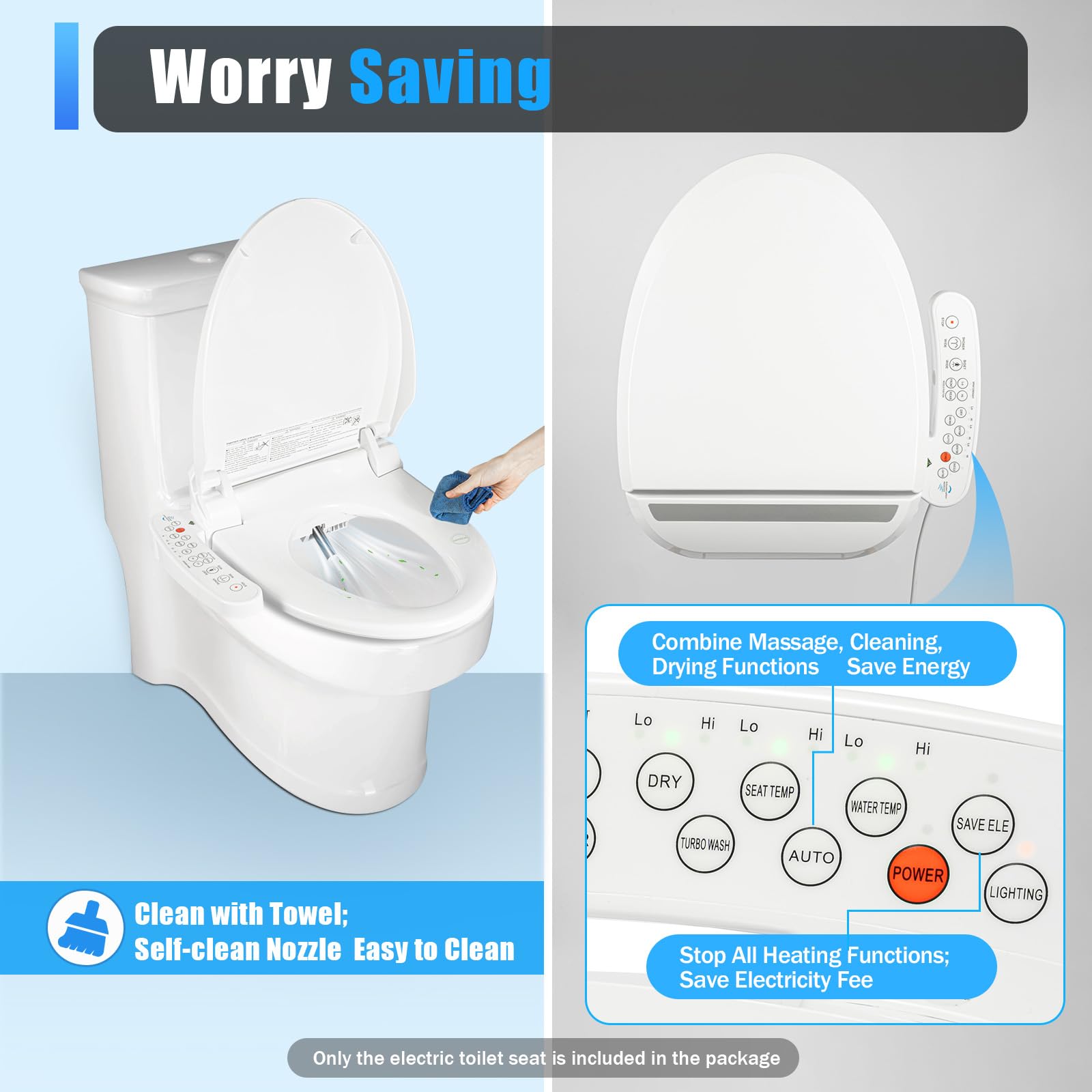 TiryyDrela Sedile WC Giapponese Elettrico con Bidet Riscaldato