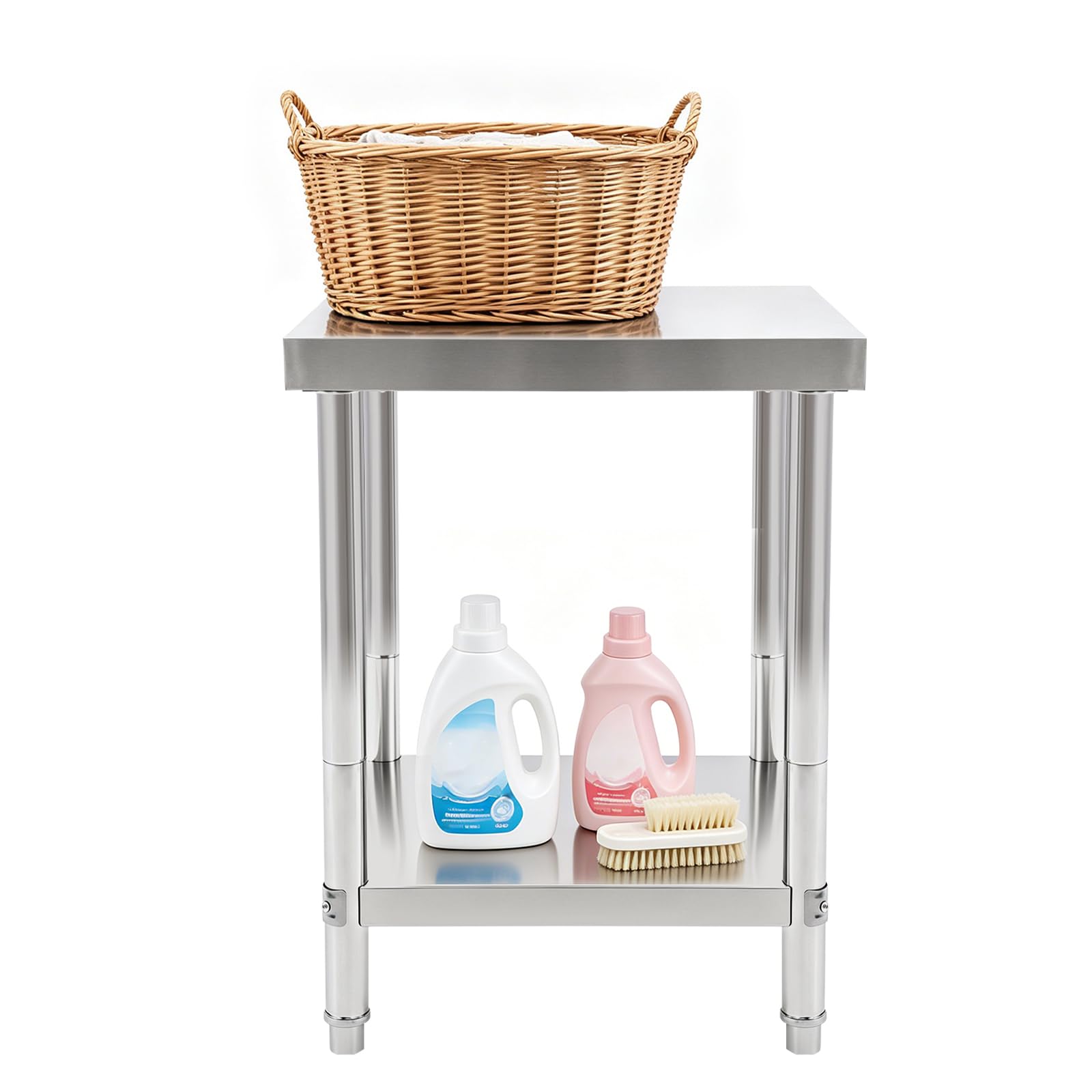 TiryyDrela tavolo lavoro cucina inox 60x60 cm 400 kg 2 livelli
