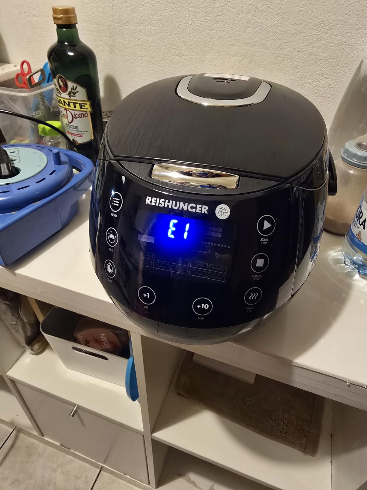 Reishunger Digitale Cuociriso 1,5 L Nero per 8 Persone