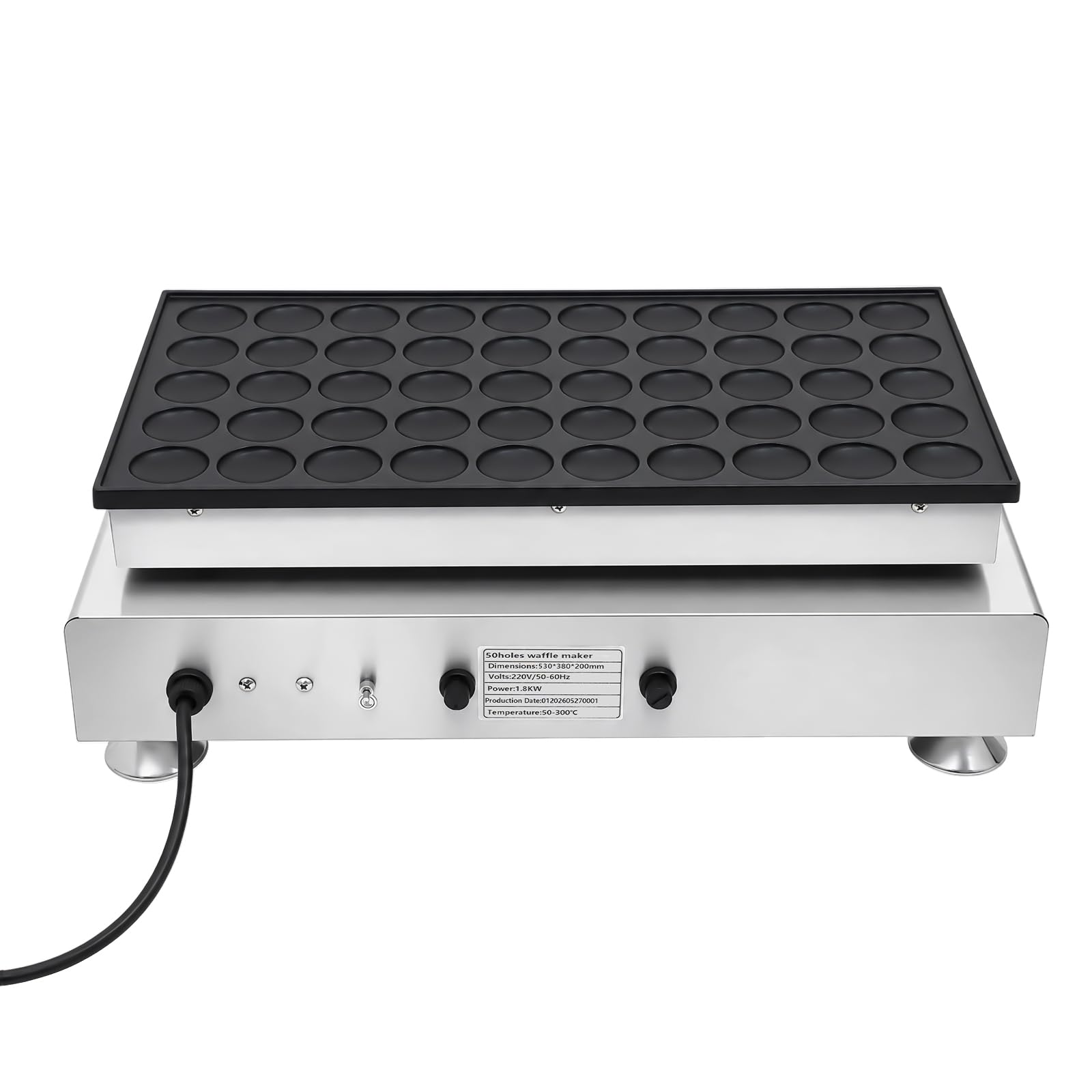 TiryyDrela Macchina Muffin Elettrica 50 Fori 1800W Antiaderente