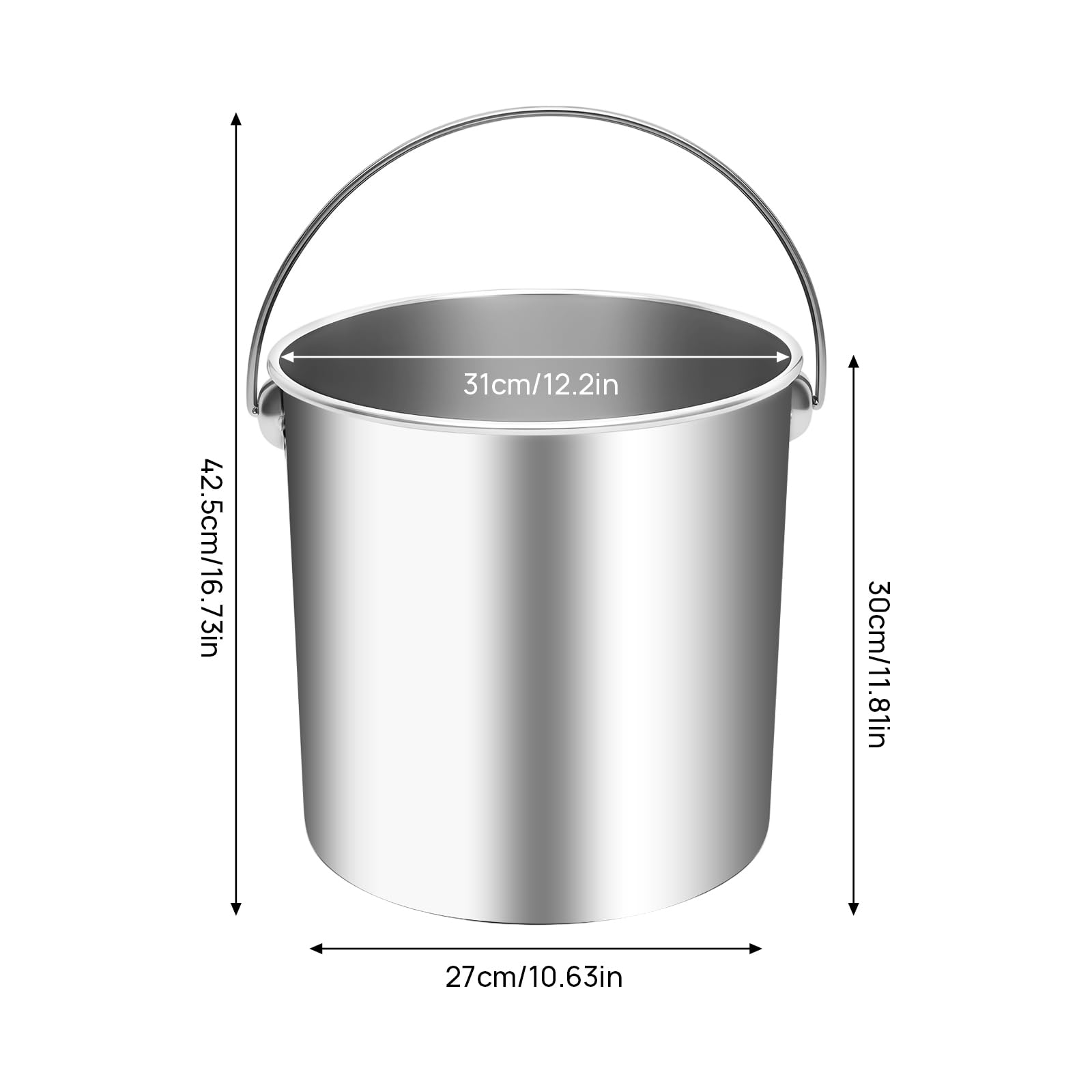 TiryyDrela Secchio Inox 304 18L Coperchio Ermetico