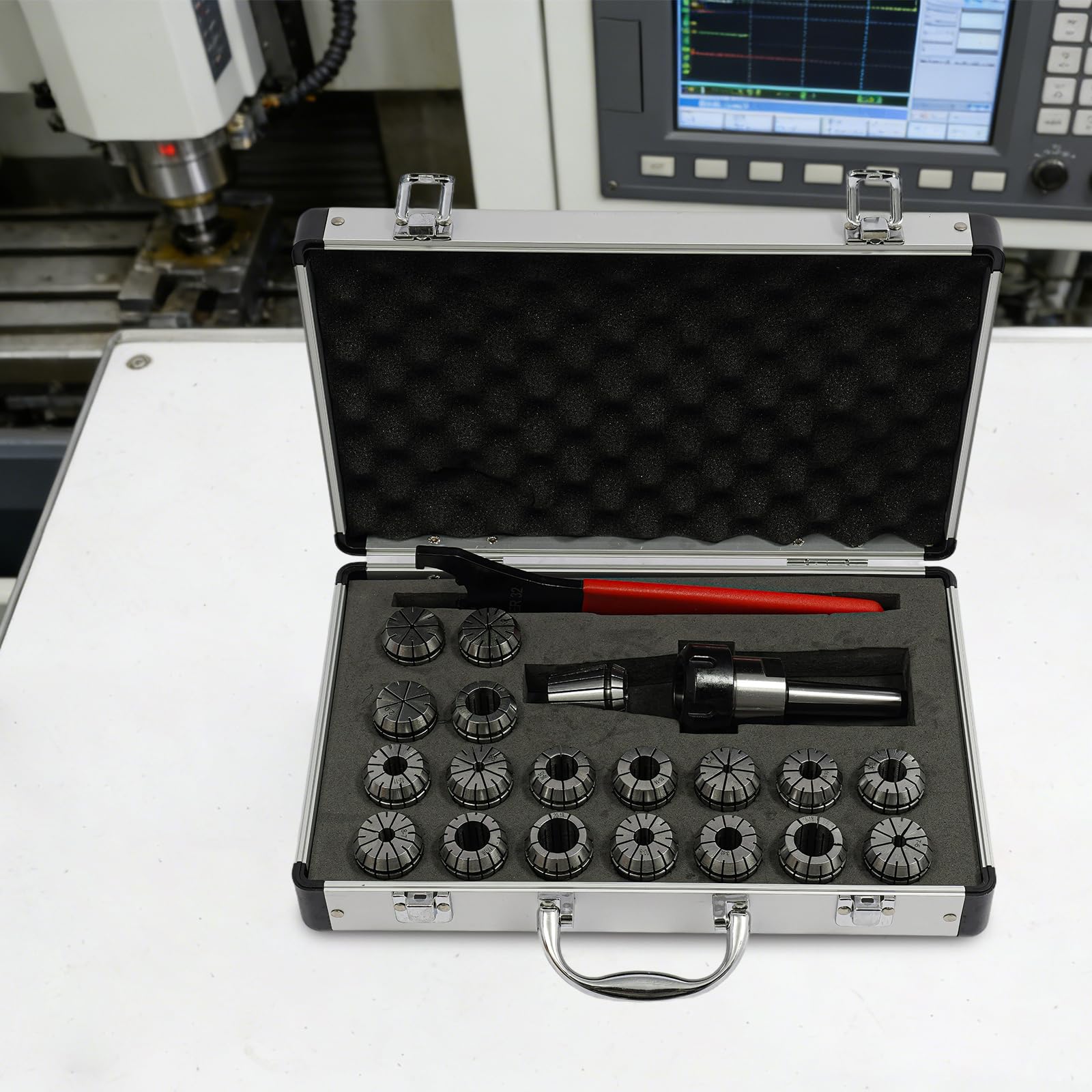 TiryyDrela Set Pinze ER32 19 Pezzi 2-20 mm Precisione