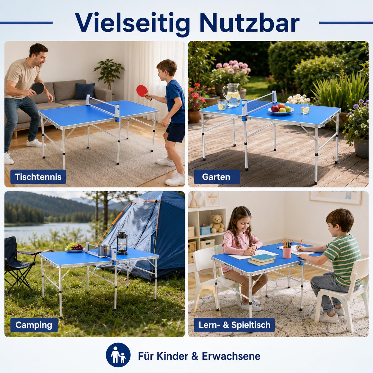 TiryyDrela tavolo ping pong pieghevole 152x76 cm set completo