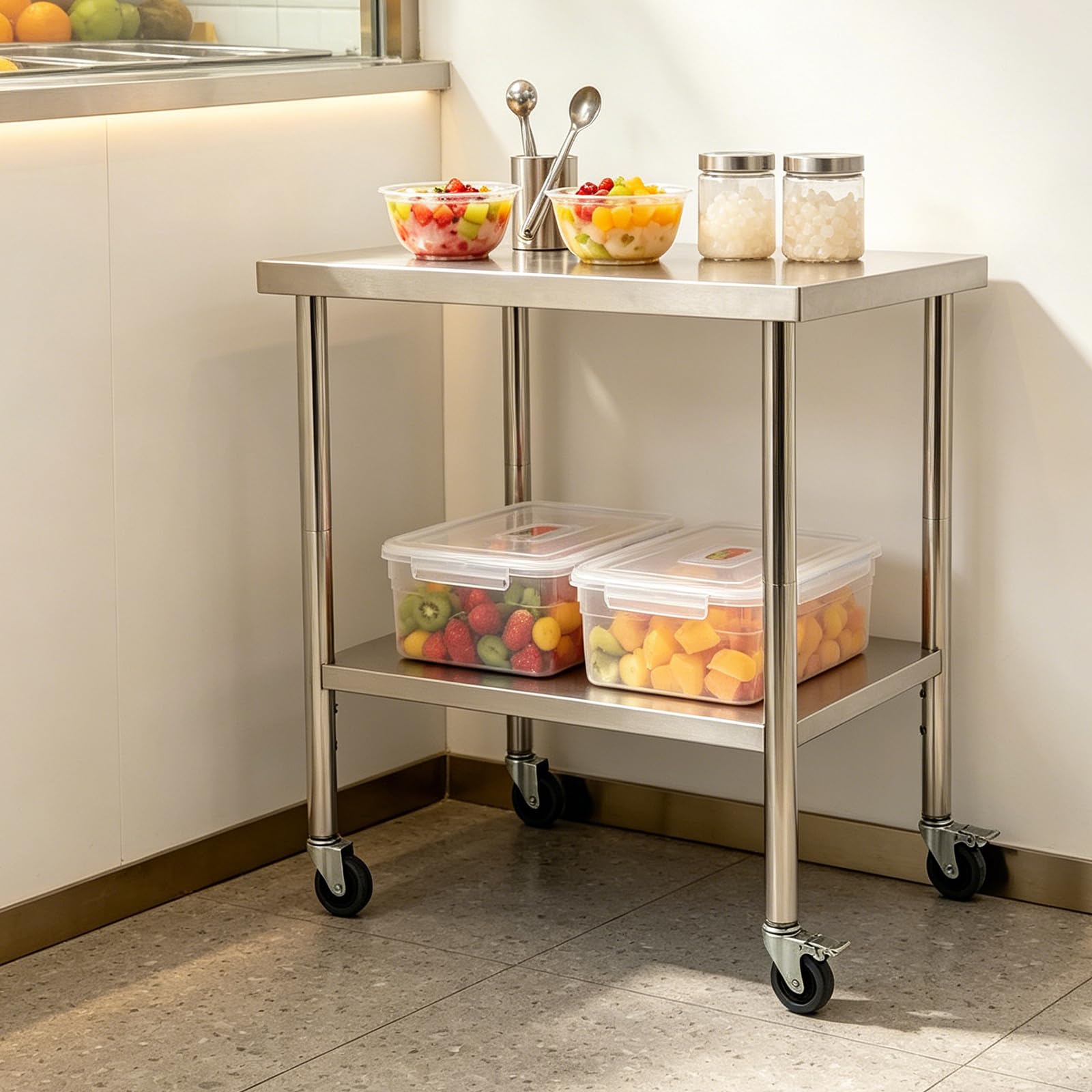 TiryyDrela tavolo lavoro cucina inox 76x60 cm 300 kg