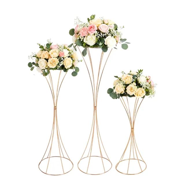 TiryyDrela Supporto Fiori Matrimonio Set 3 Pezzi Oro