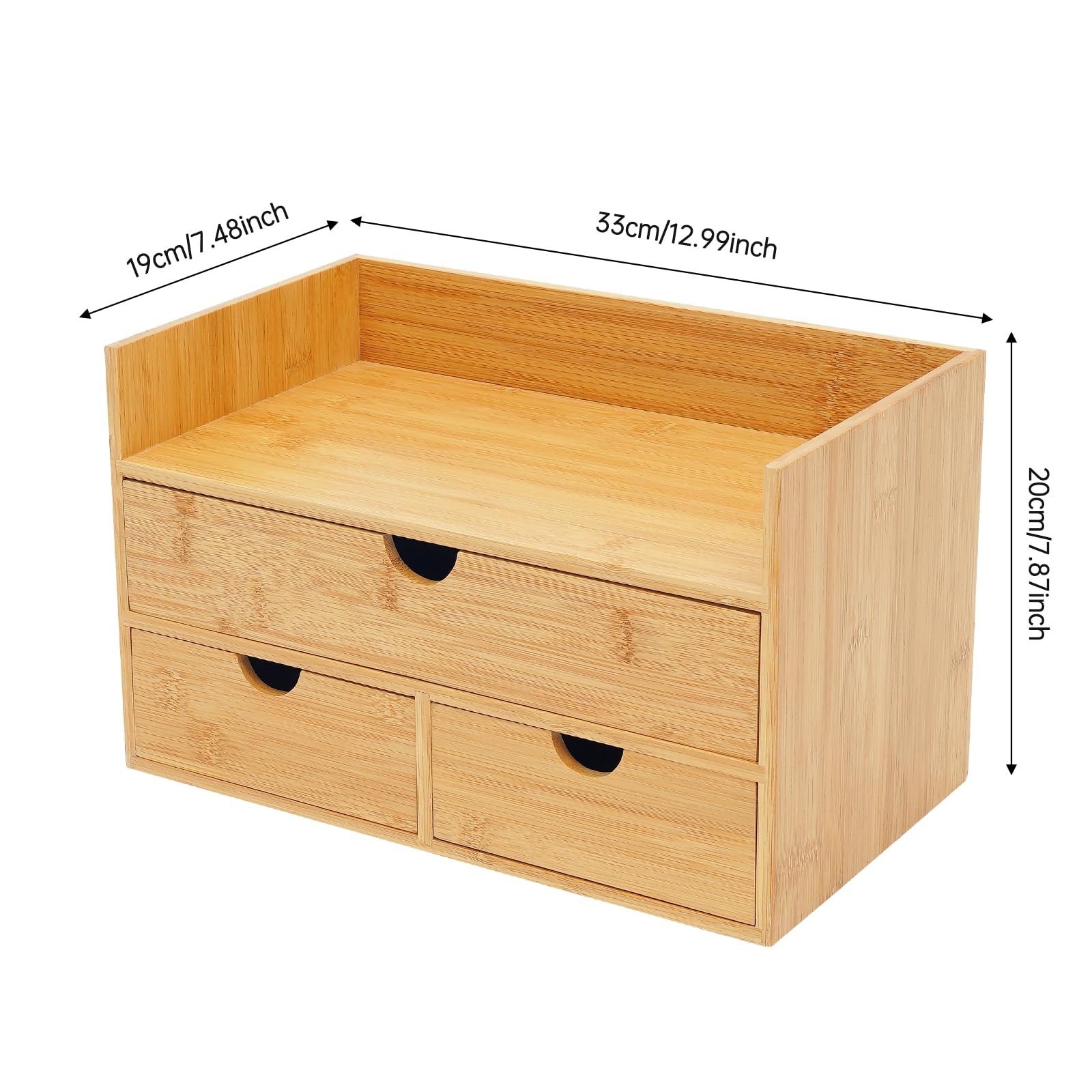 TiryyDrela organizer scrivania bambù 3 cassetti naturale
