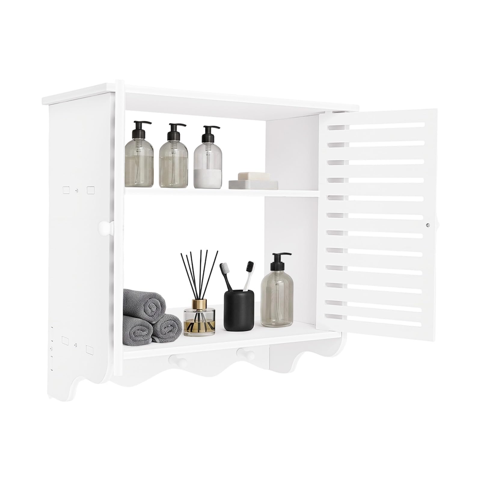 TiryyDrela Pensile Bagno Bianco 2 Livelli Parete Resistente